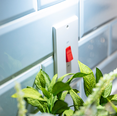 Red light switch in the kitchen